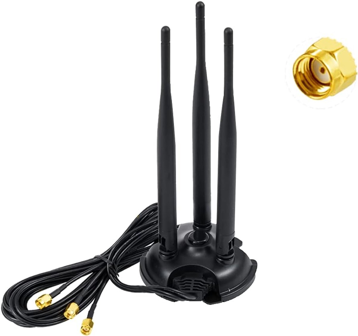 Draadloze Antenne - Signaalversterker Router - Stabiel Internet - Dubbele Frequentie 6dBi - 2 Meter Kabel - Zwart