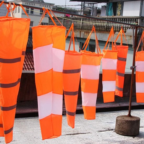 Windzak Nylon - Windmeter Sok - Luchtmeting Buiten - Ripstop Waterdicht - 1 Meter Lengte - Rood Wit — afbeelding 4