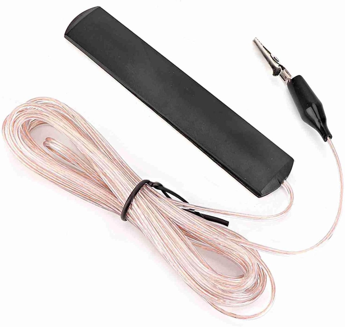 Binnen Antenne - FM Radio Antenne - Signaal Verbeteren - 32m Puur Koperdraad - Klemconnector - Zwart