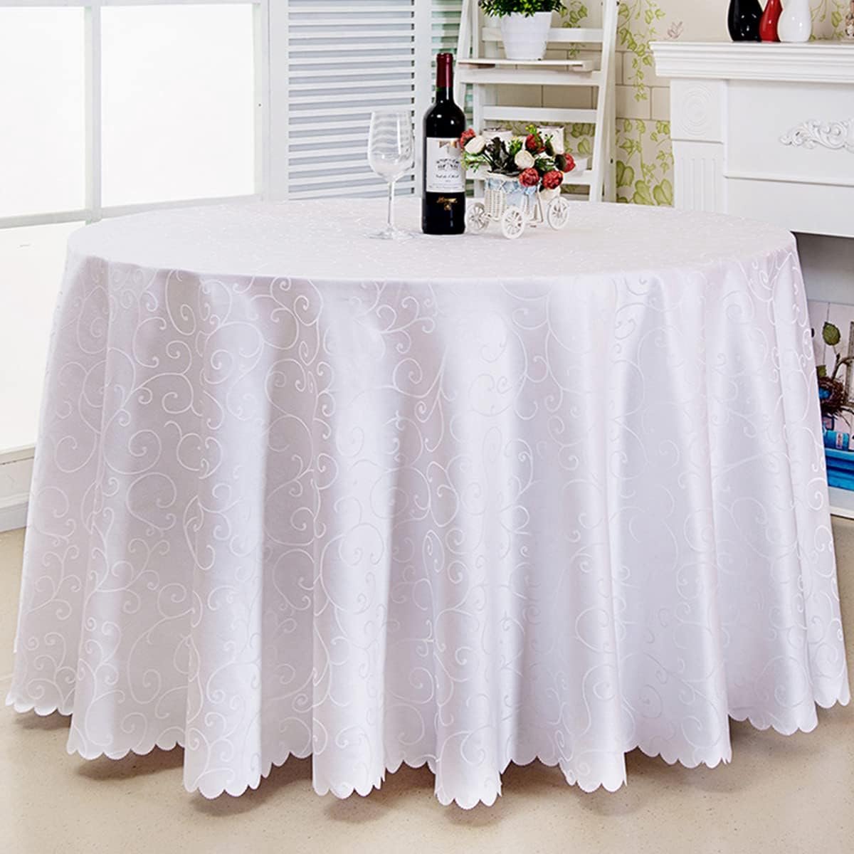 Rond Tafelkleed - Decoratief Kleed - Feestelijk Dekt - Wasbaar Polyester - Diameter 380cm - Geel