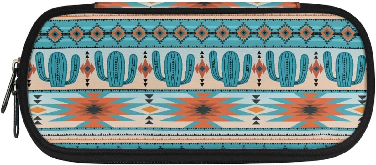 Potlood Etui - Pennenhouder Organizer - School Kantoor - Grote Capaciteit - 25 x 15 cm - Azteekse Cactus