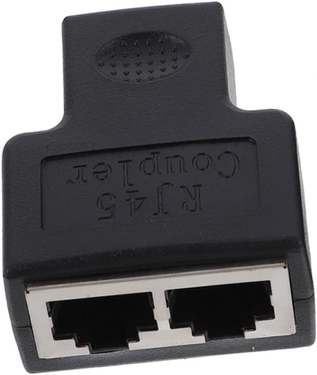 Netwerk Splitter - Ethernet Adapter - Internet Verdelen - Eenvoudige Installatie - 4.2 cm - Zwart