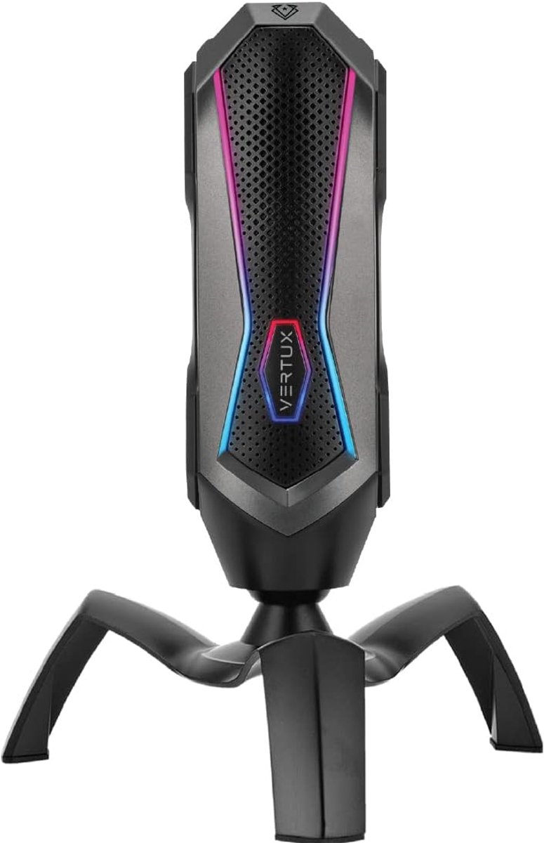 Gaming Microfoon - Podcast Microfoon - Streamen Opnemen - Vier Polaire Patronen - 20 x 7 x 24.5 cm - Zwart