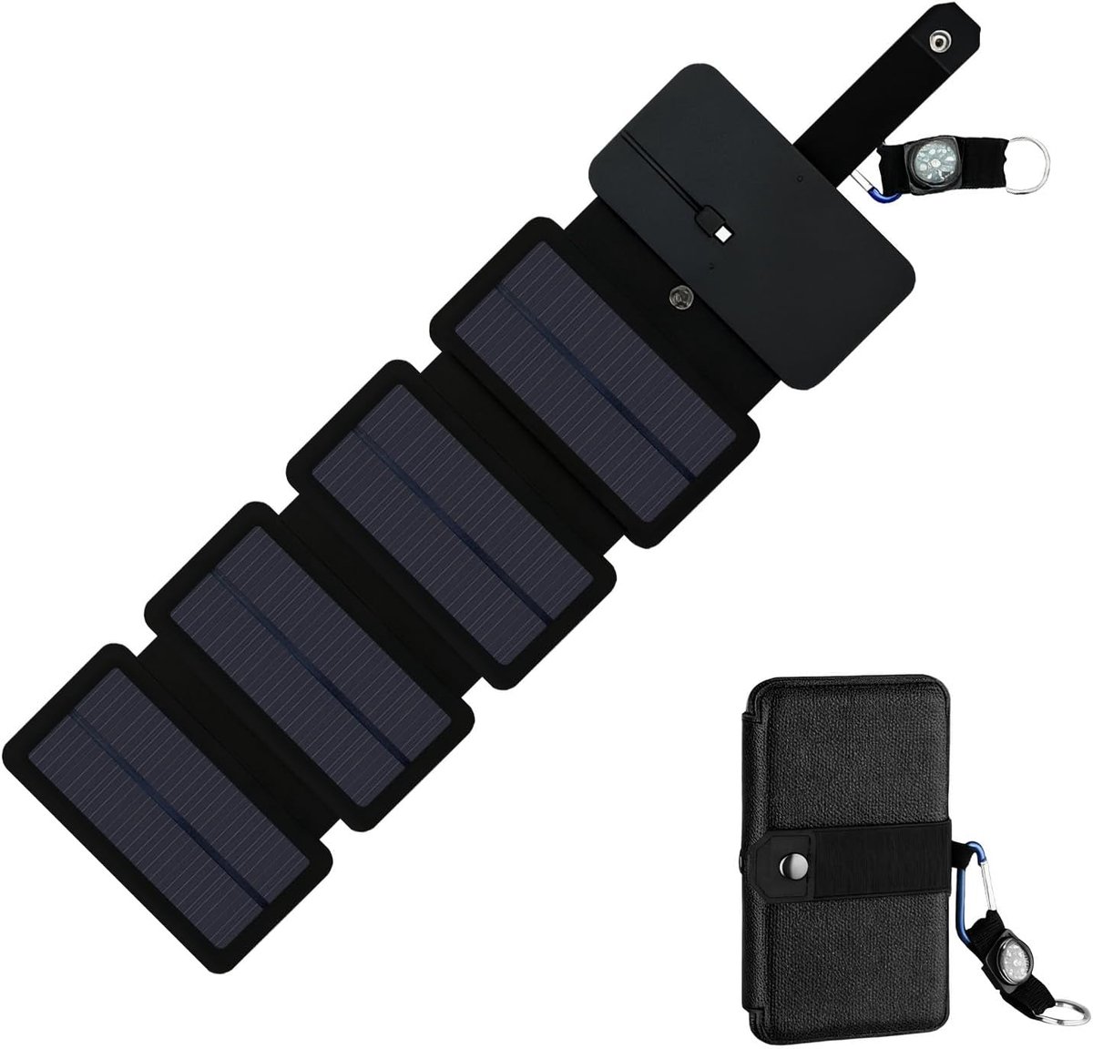 Zonne Charger - Draagbare Energie - Outdoor Opladen - Waterbestendig Opvouwbaar - 55 x 8.5 cm - Zwart