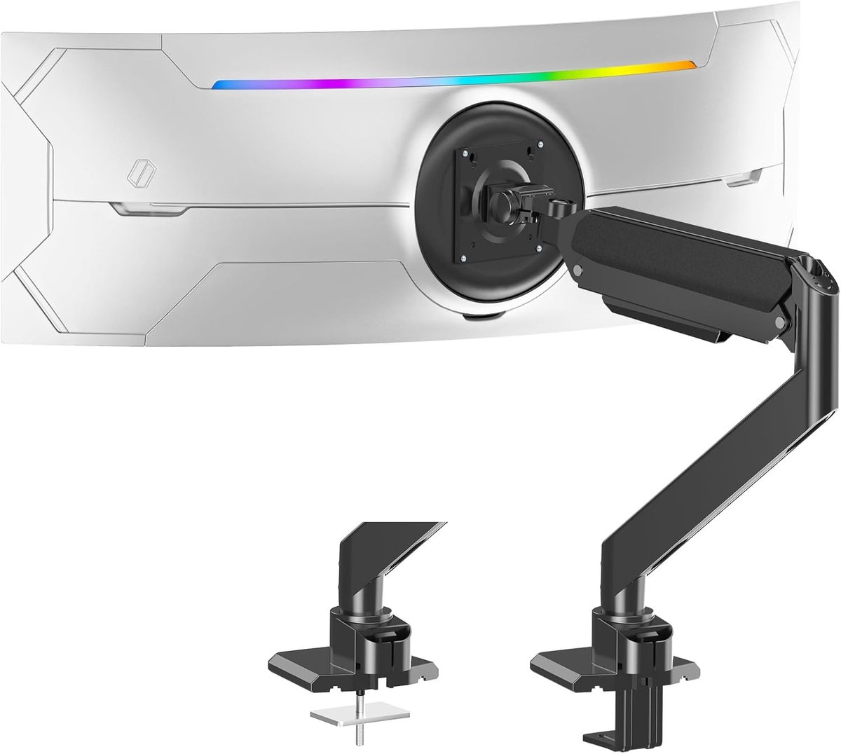 Monitor Arm - Bureauhouder - Ergonomische Werkplek - Voor Zware Monitoren - Tot 49 Inch - Zwart