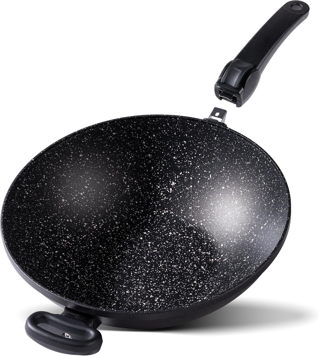 Gegoten Wokpan - Roerbakpan Diep - Snel Koken - Afneembare Handgreep - 32 cm Diameter