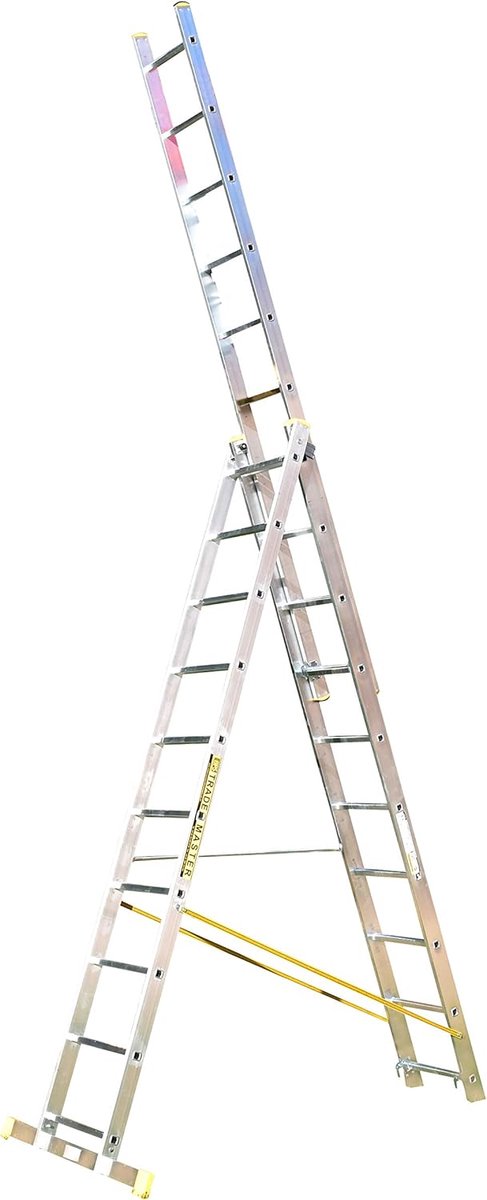 Combinatieladder Aluminium - Multifunctionele ladder - Veilig klussen - Geïntegreerde stabilisator - 3x10 sporten - Zilver