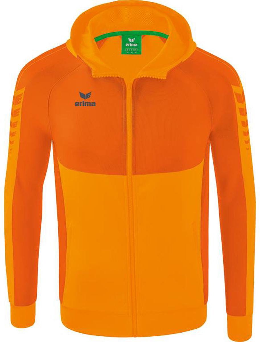 Erima Six Wings Trainingsjack Met Capuchon Kinderen - New Orange / Oranje | Maat: 140