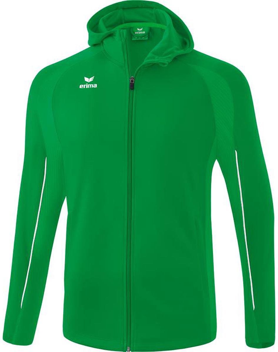 Erima Liga Star Trainingsjack Met Capuchon Kinderen - Smaragd / Wit | Maat: 152