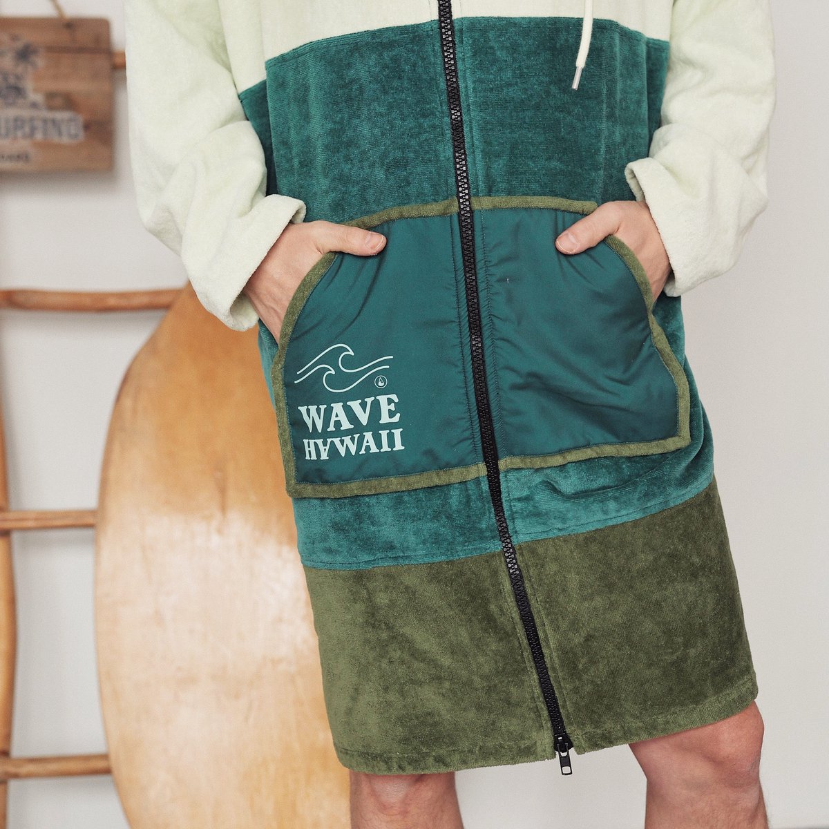 Poncho Wave Hawaii Zip Poncho Cotton Velours Pataya L WH4094 Multikleur 105 x 80 cm