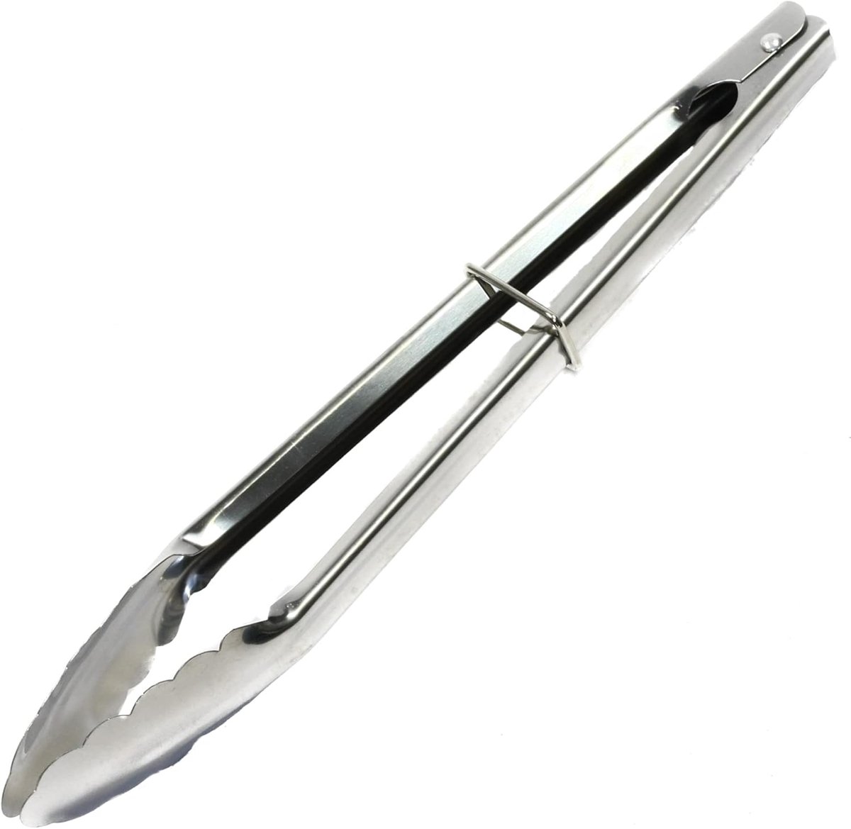 Clam Shell Tang - Kooktang Keuken - Koken Grillen - Schuifring Sluiting - 305 CM - Zilver
