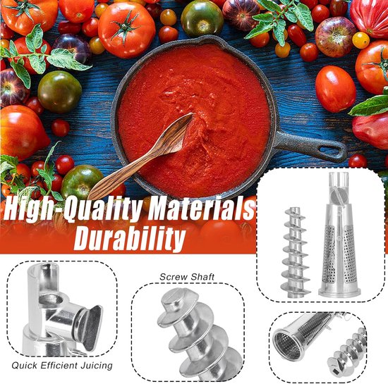 Keuken Accessoires Set - Vleesmolen Onderdelen - Zelf Ingrediënten Maken - Duurzaam Aluminium ABS - Diverse Maten - Zilverkleurig van Merkloos — afbeelding 3