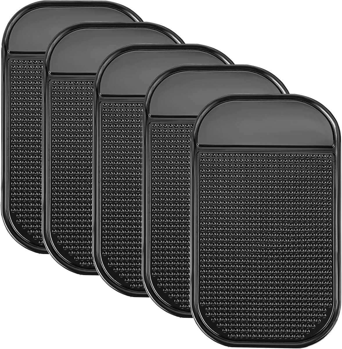 Antislipmatten Auto - Dashboard Pads - Veilig Vervoer - Herbruikbaar Wasbaar - 14 x 8 cm - Zwart