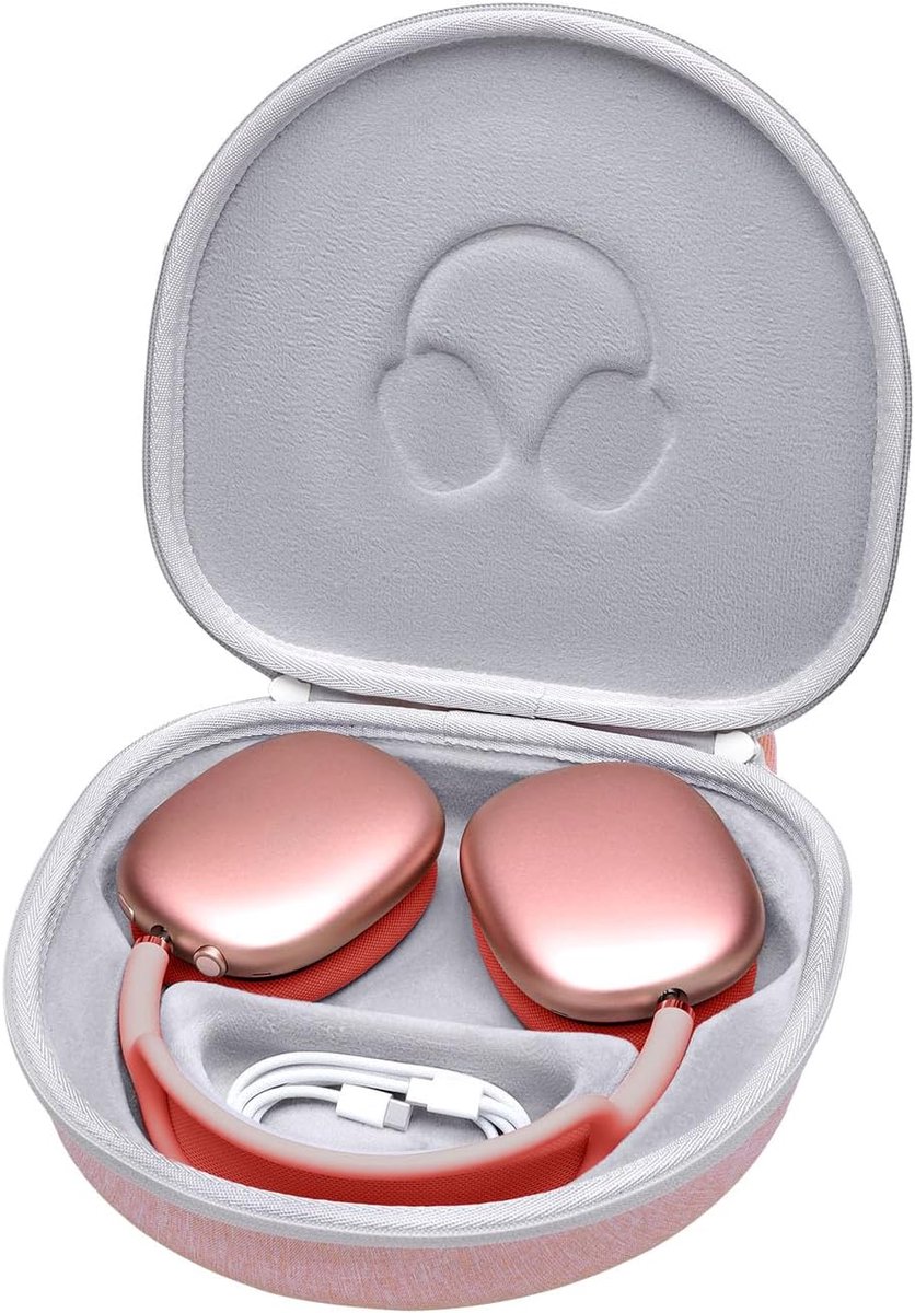 Koptelefoon Tas - Hoofdtelefoon Opbergtas - Veilig Transport - Waterbestendig Stofbestendig - 25 x 23 x 7 cm - roze