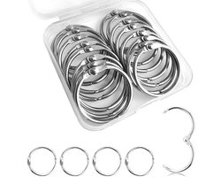 16 stuks boekbindringen – 1 inch metalen losbladige ringen voor flitskaarten, indexkaarten, receptenboeken en sleutelhangers – Organizer voor kleine projecten (school, kantoor, hobby)