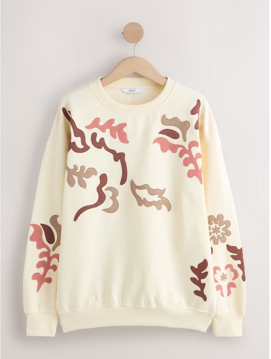 Next - Dames - Sweatshirt met applicaties - Wit