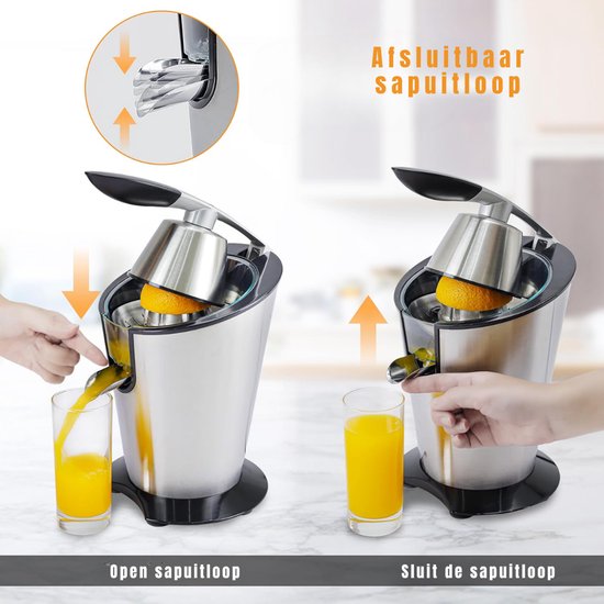 RONN® Citruspers electrisch - Citruspers - Sinaasappelpers - Zilver - ‎20cm x 25cm x 30cm — afbeelding 2