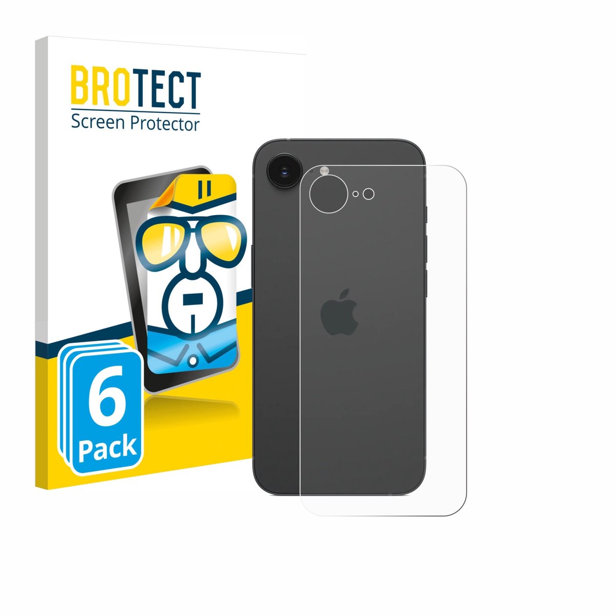 BROTECT - Screenprotector voor Apple iPhone 17e (Achterkant) - Folie Beschermfolie transparant 6 Stuks