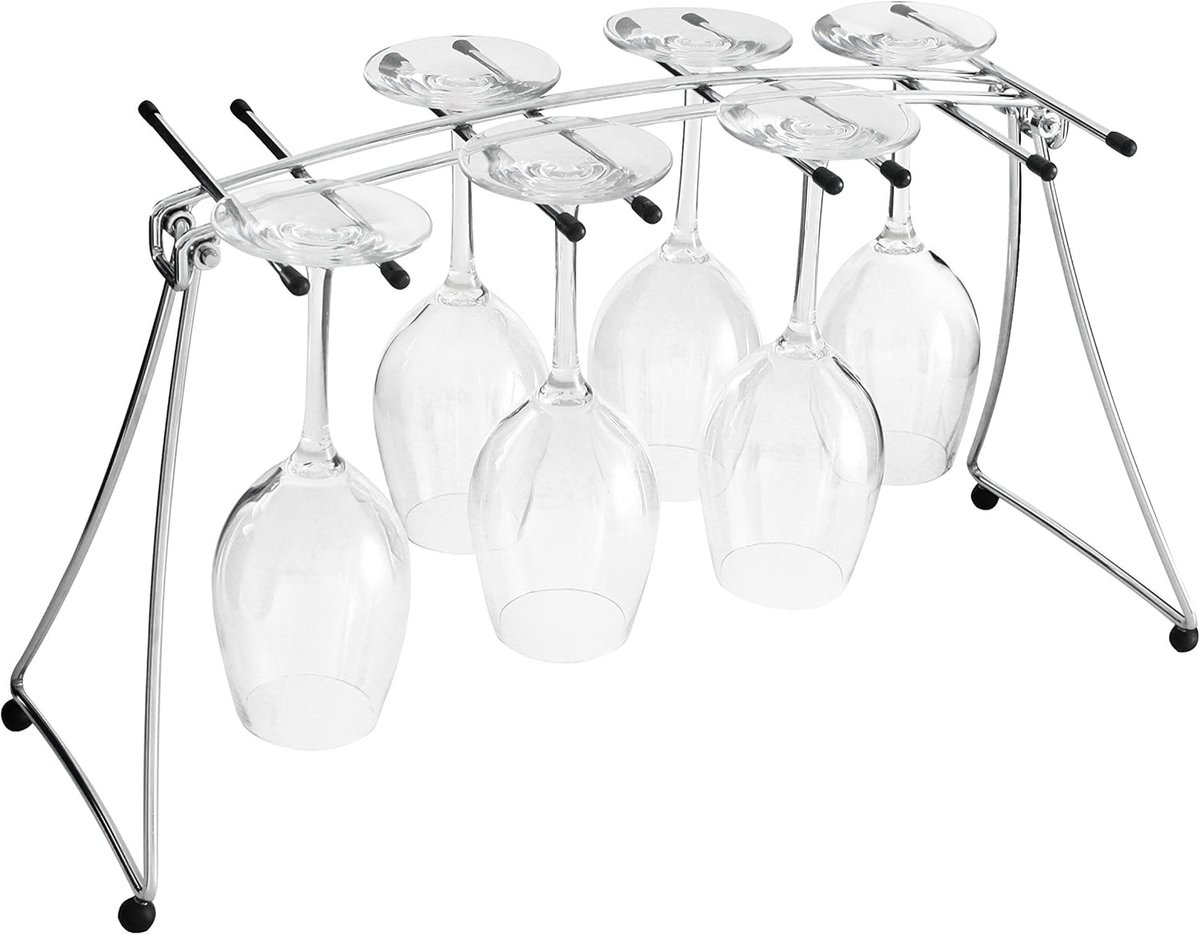 Wijnglas Droogrek - Glas Ophangsysteem - Keuken Organiseren - Houdt 8 Glazen - Roestvrij staal