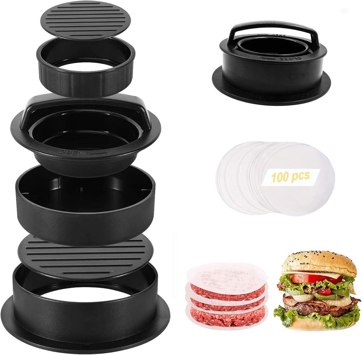 Hamburgerpers – Burgerpers – Hamburgermaker - kook gebruik