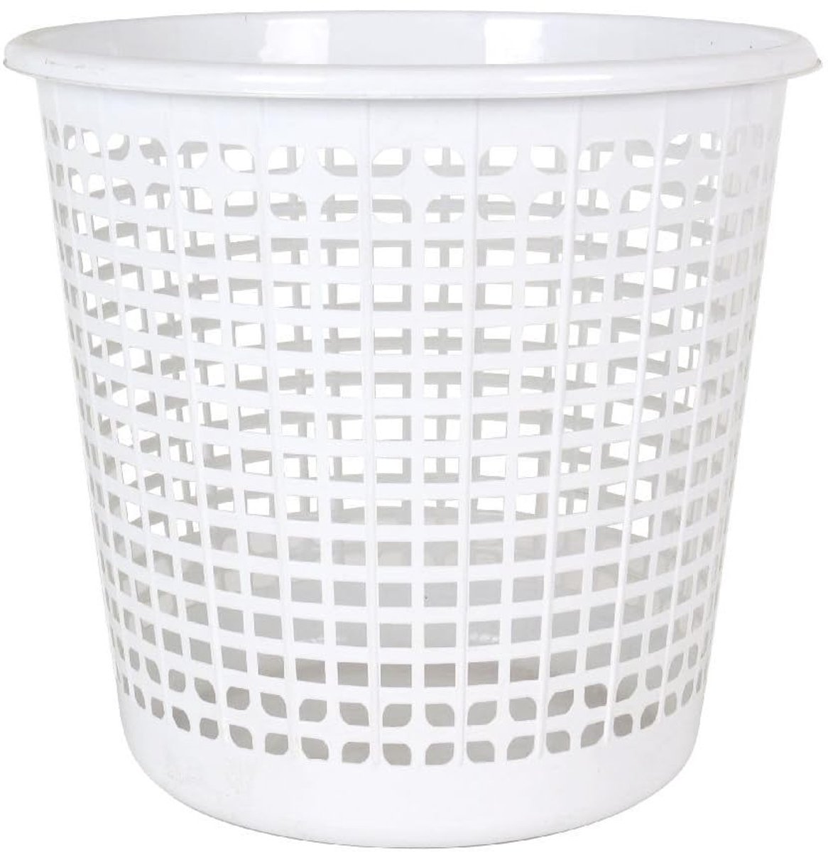 Kantoorprullenbak - Afvalemmer Rechthoekig - Thuis Kantoor Badkamer - Gladde Afwerking - 18 Liter 27.5x25cm - Wit