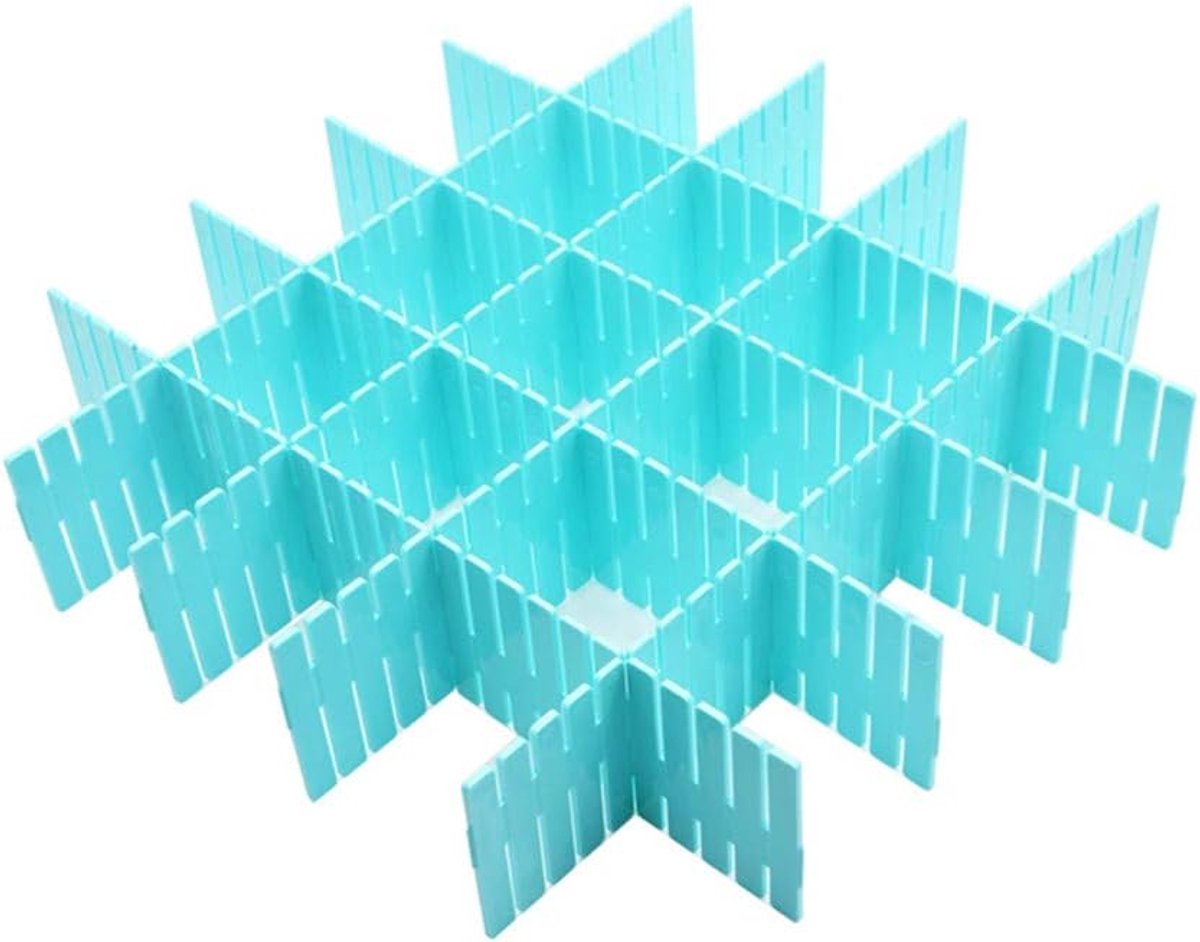 Lade Organizers - Opbergbakjes - Thuis Netjes - Verstelbare Verdelers - 32x7cm - Blauw