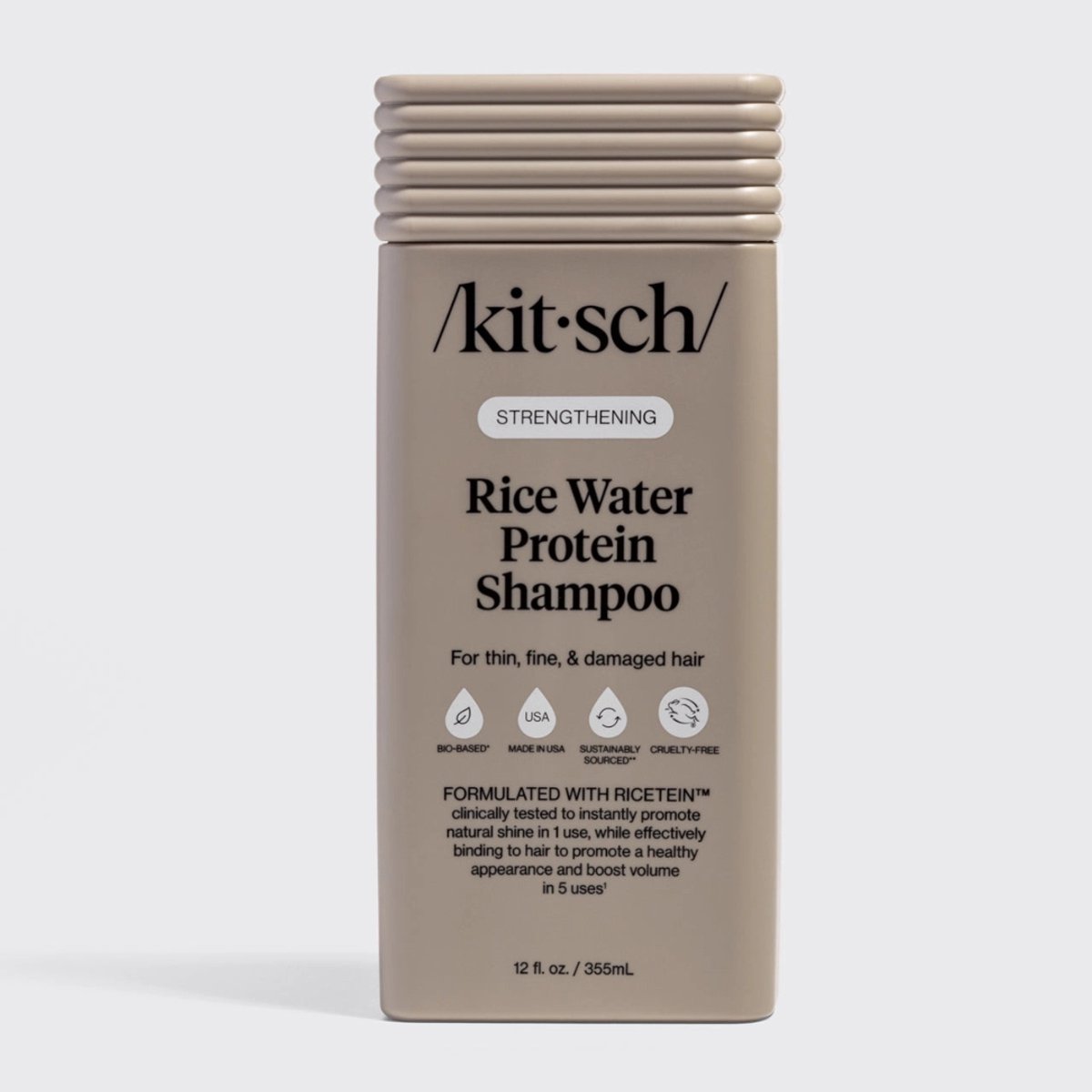 Kitsch Strengthening Rice Water Protein Shampoo - Versterkende Shampoo - Rijstwater Proteïne - Herstel & Groei - Voor Beschadigd Haar