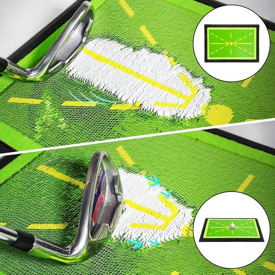Golf Swingmat - Oefenmat Golf - Binnen Buiten Training - Antislip Rubber Basis - 44x31cm Opvouwbaar - Groen van GOLF — afbeelding 2
