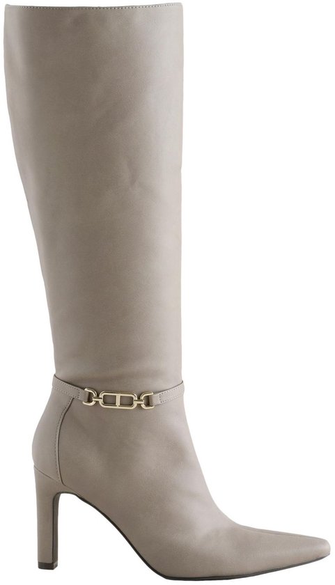 Elara Dames Laarzen Overknee Hoge Hakken Chunkyrayan E4835 Beige-38