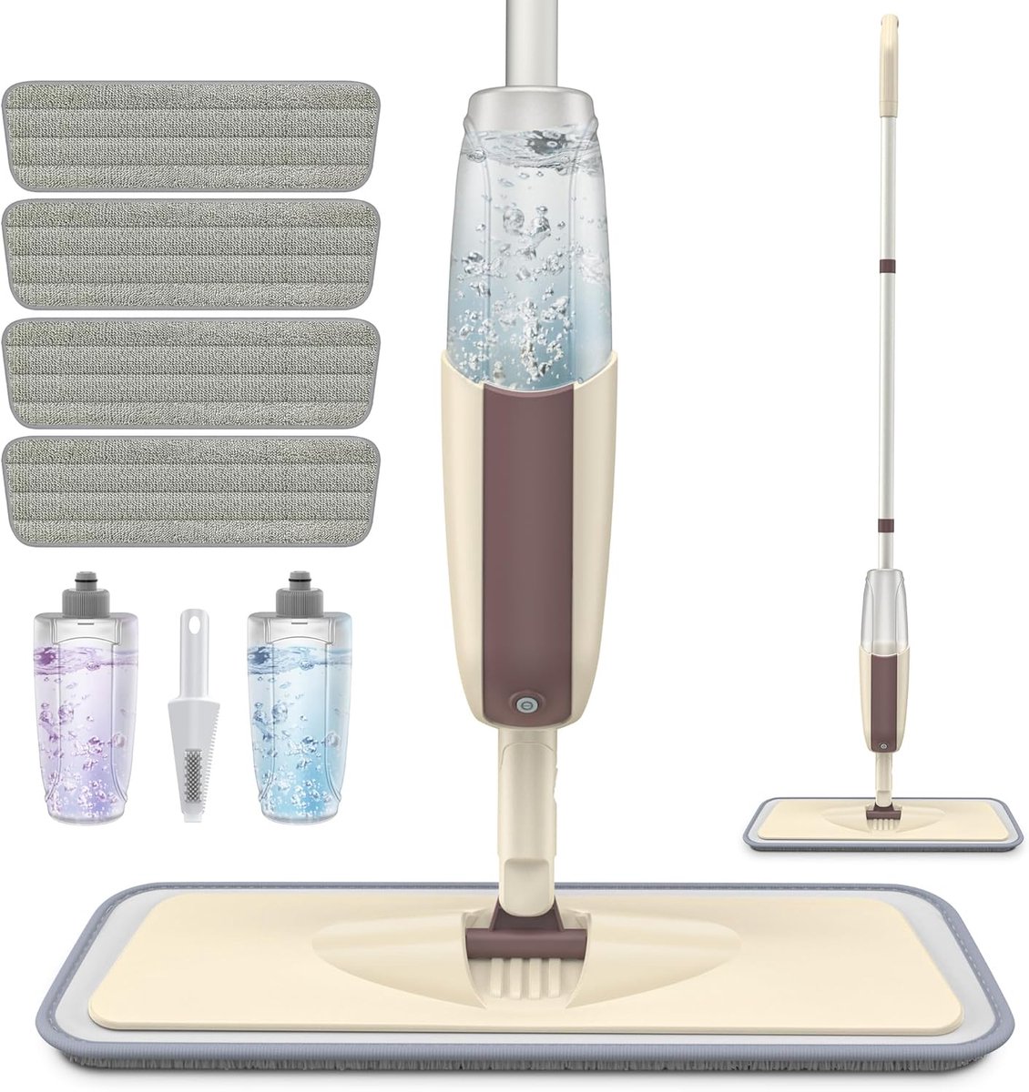 Spray Dweil - Vloerreiniger - Efficiënt Schoonmaken - Inclusief Extra Pads - Bruin