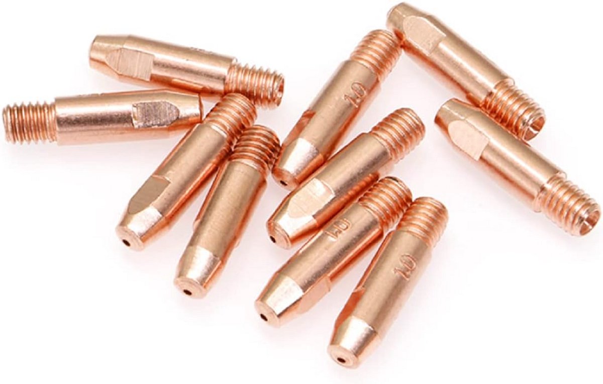 10 Stuks MIG/MAG Laspistool Contactpunten en Gasmondstukken voor 24KD Torch