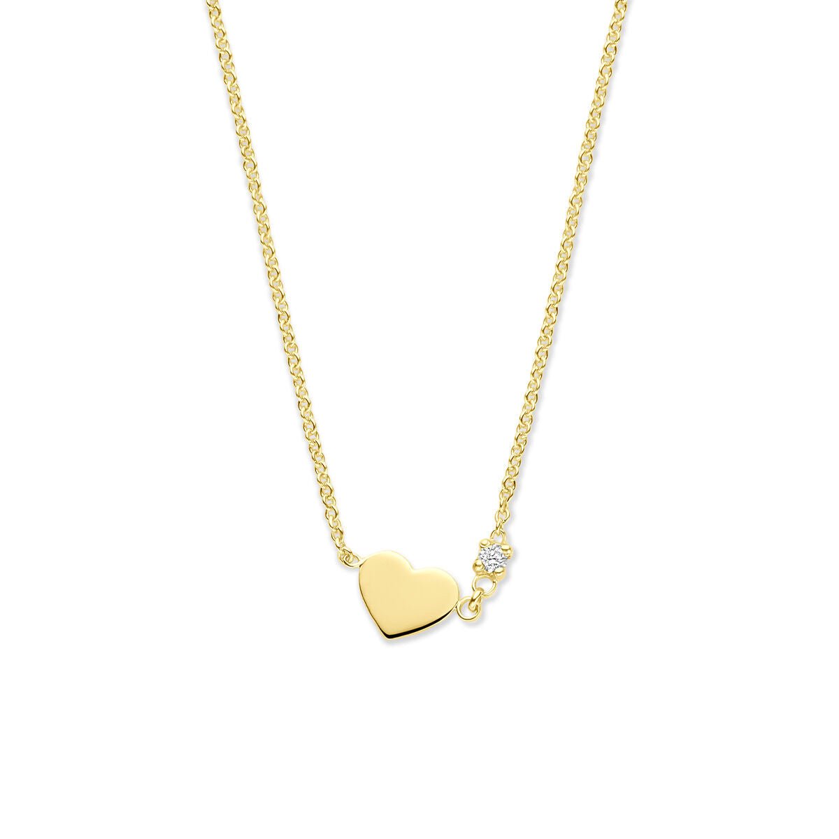 Collier hartje diamant 0.02ct h si 40 + 4 cm