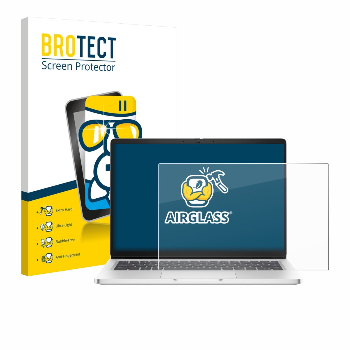 Screenprotector voor Dell Pro 14 Premium PA14250 Touch 16:10 Beschermglas transparant