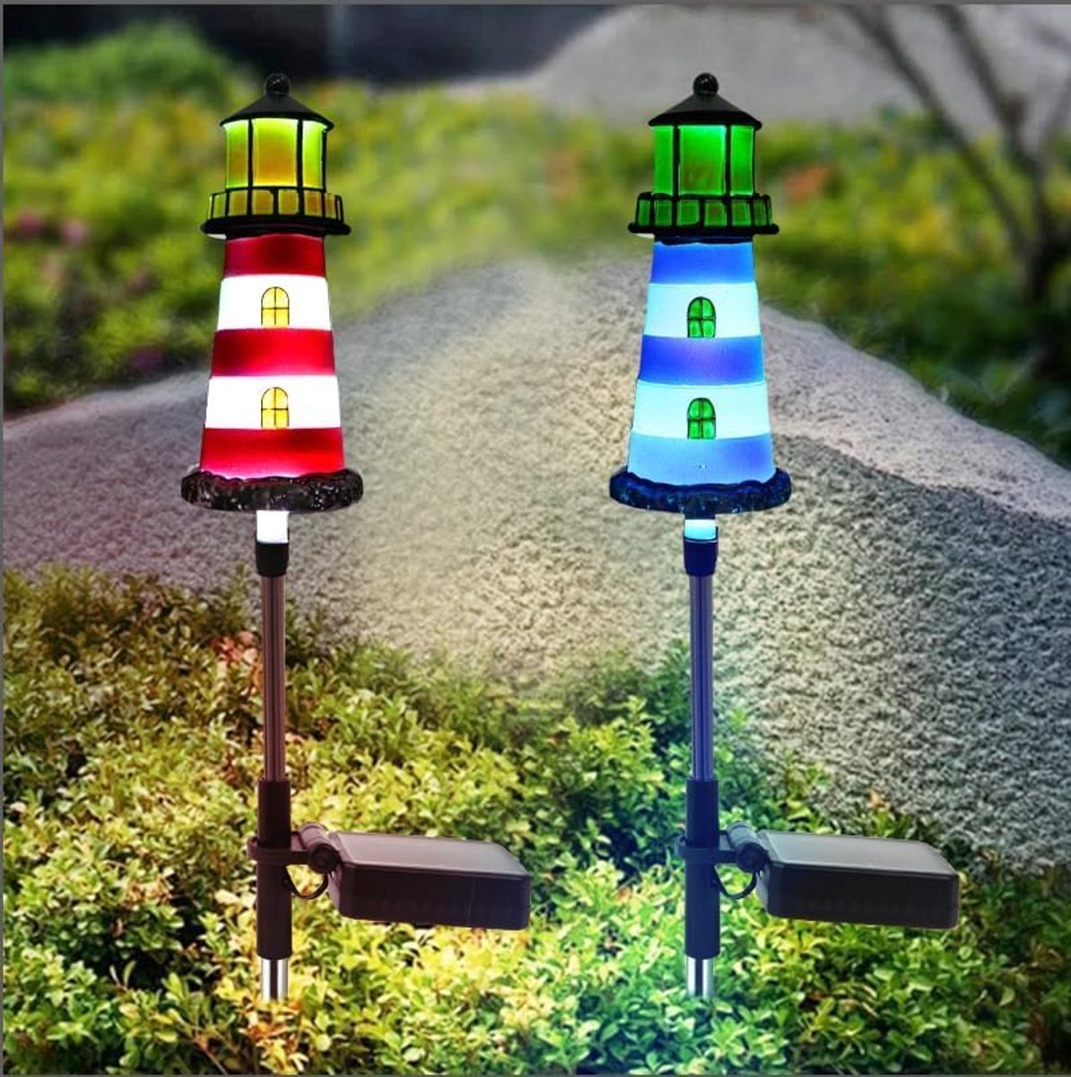 Lantaarnpaal Solar - Decoratieve Verlichting - Tuin Verlichten - Waterdicht IP65 - 32.8 x 12.4 x 7 cm - Wit