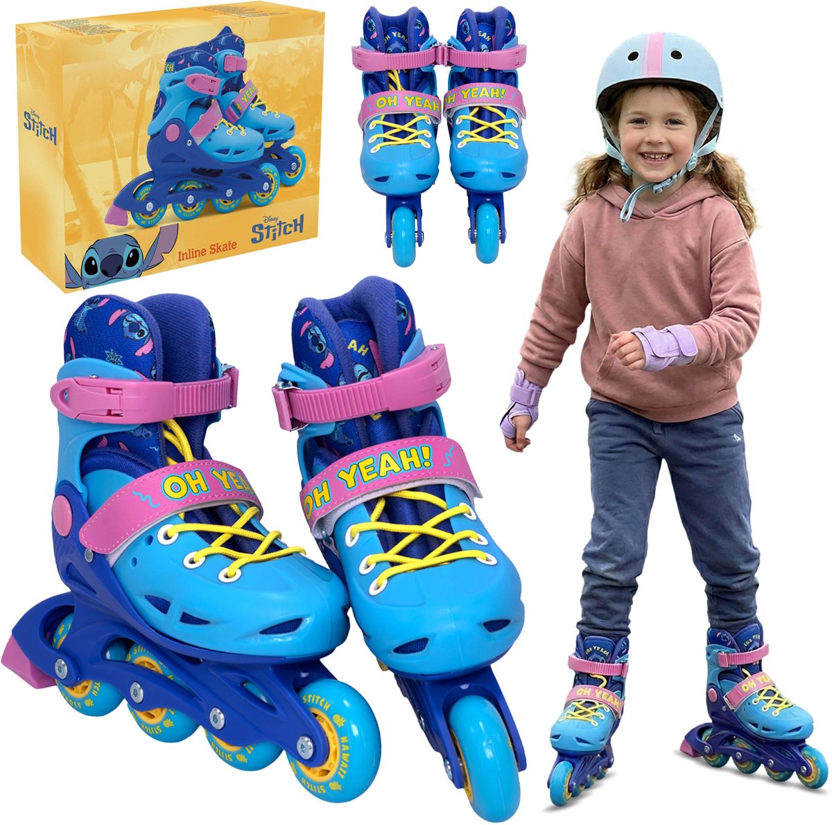 DISNEY Stitch verstelbare rolschaatsen voor meisjes veilig Multicolor