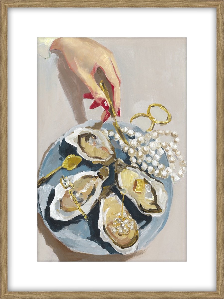 Schilderij met frame 60x80cm oesters