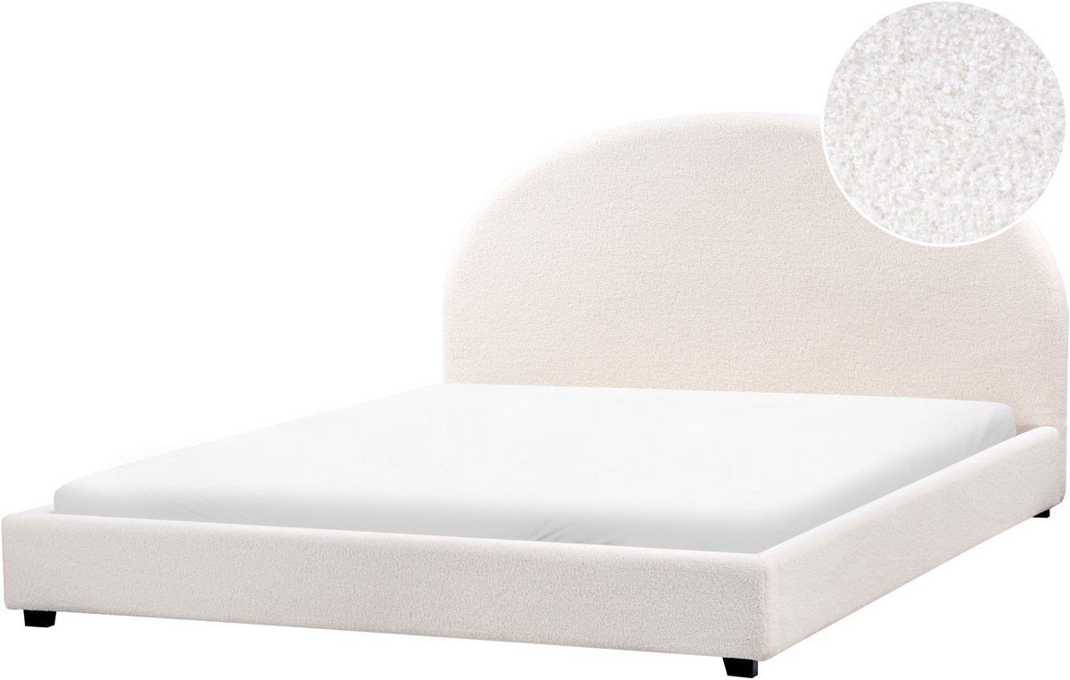 Beliani VAUCLUSE - Waterbed - Gebroken wit - 180 x 200 cm - Bouclé