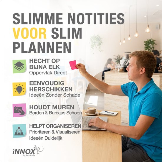 Innox Notes iNNOX Elektrostatische Sticky Notes 7x10 cm - Herbruikbare Haftnotizen ...