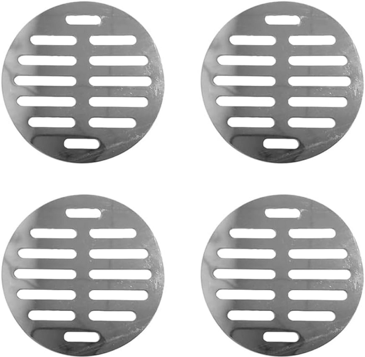 Ronde Afvoerputjes / Putroosters Set van 4 - Roestvrij Staal voor Douche en Keuken