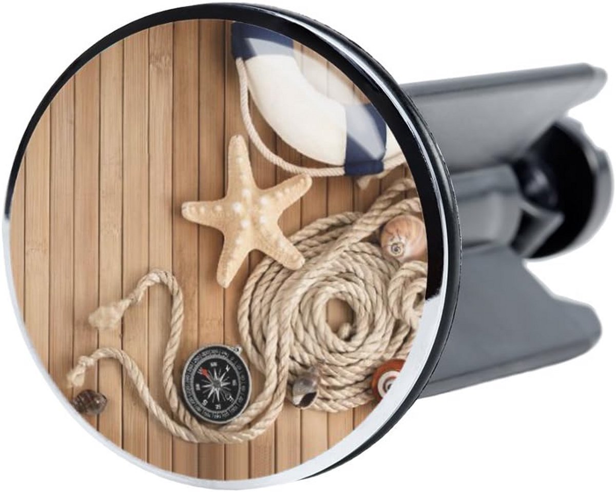 Universele Wastafel Zelfsluitende Dop met Maritiem Design - Geschikt voor Standaard Afvoeren