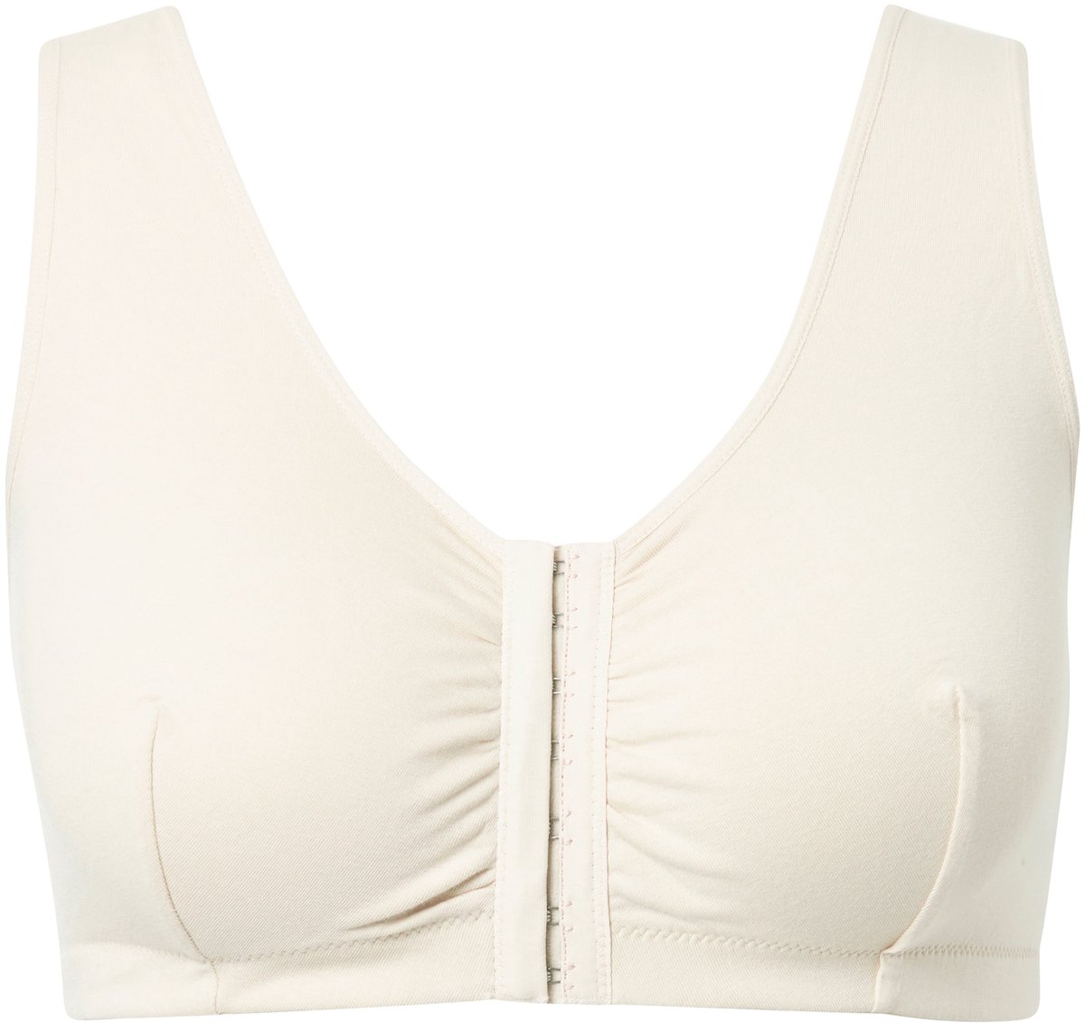 Ulla Popken - Dames - Bustier voorsluiting katoen - Beige - Maat 120D