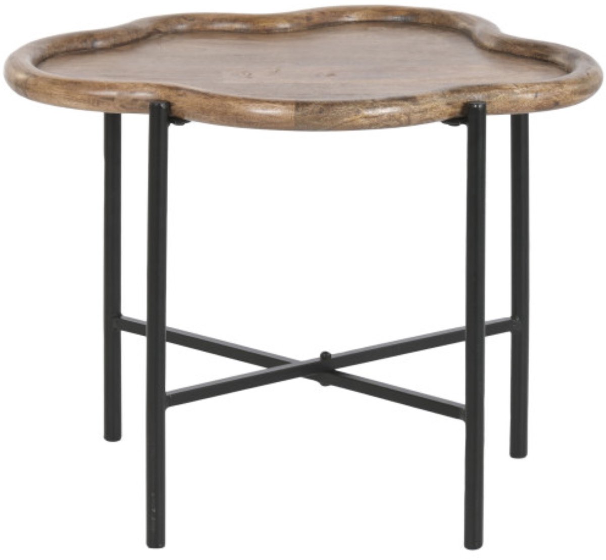 Item International Item Int. Bijzettafel Cloud - 60 x 50 x 47 cm - organisch mangohout - zwart ijzeren frame