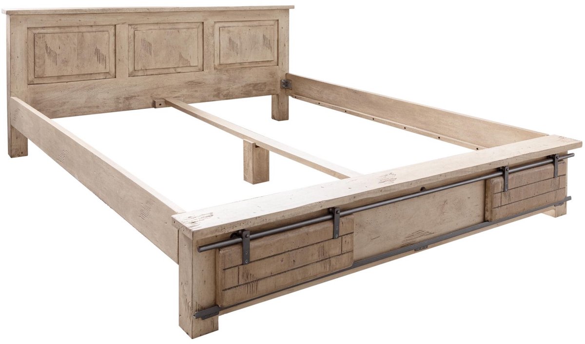 MASSIVMOEBEL24 .DE bed RAILWAY #342 beige massief hout 180 x 200 cm