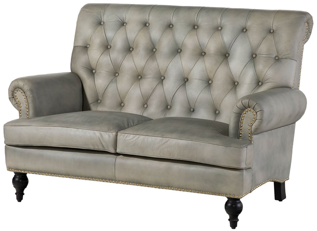 MASSIVMOEBEL24.DE 2-zitsbank CHESTERFIELD #206 grijs 140 x 94 x 84 cm