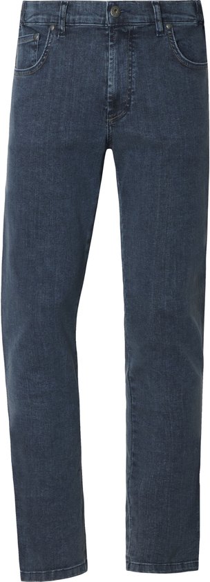 Blauwe BABISTA jeans met een klassieke snit, riemlussen en een metalen knoopsluiting.