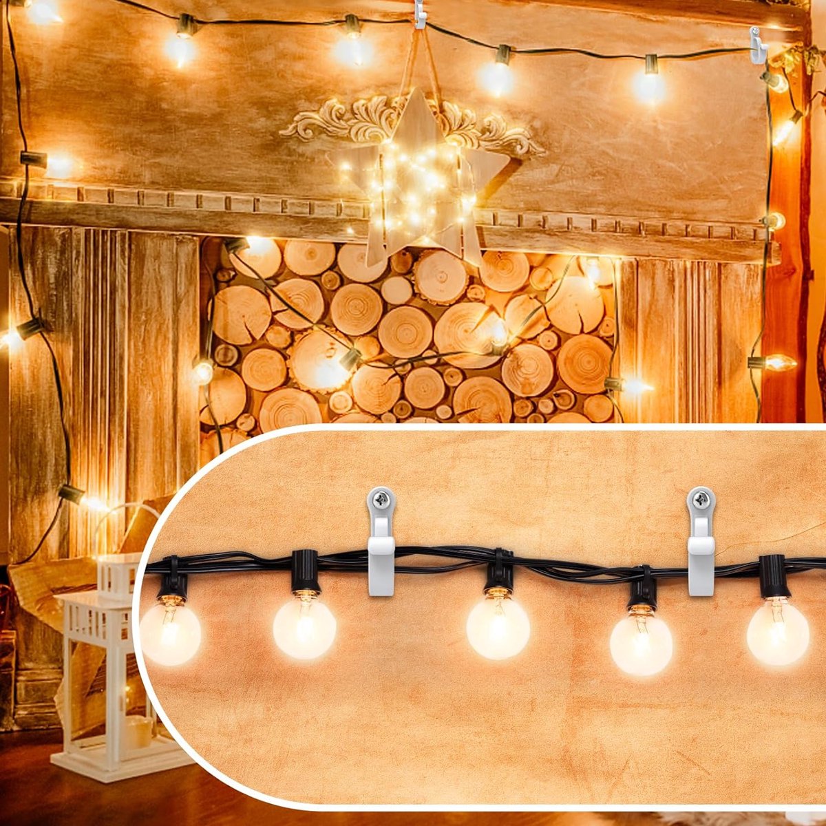 Witte Ophanghaken Voor Kerstverlichting - Met Phillips Schroef - Set Van 20 Stuks - Voor Binnen, Garage En Buitenfeesten - Stevige Bevestiging – foto 2