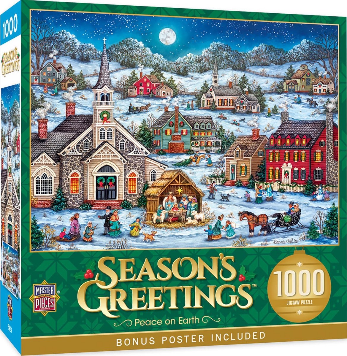 Kerstpuzzel 1000 Stukjes 'Vrede op Aarde' - Groot Formaat 48.9 x 68.9 cm
