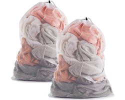 2 Stuks Wasnetzakken - 60 X 90 Cm - Waszakjes - Organizer Wasmachinetas - Waszakken - Laundry Bag - Geschikt Voor Kleding, Dekbedovertrek, Speelgoed, Reizen, Studentenkamer - Wit