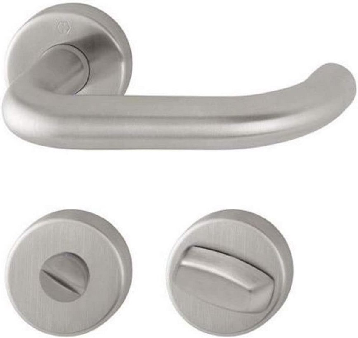 Deurbeslag Paris met WC-Olive-perforatie - Zilver