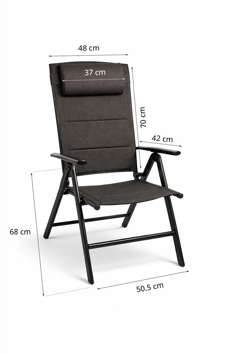 FlinQ Luma Verstelbare Aluminium Tuinstoelen 2x - Weerbestendig Tuinmeubelen - Set van 2 Relax Stoelen - Ideale Campingstoel - Ook voor Tuin of Balkon thumbnail 8